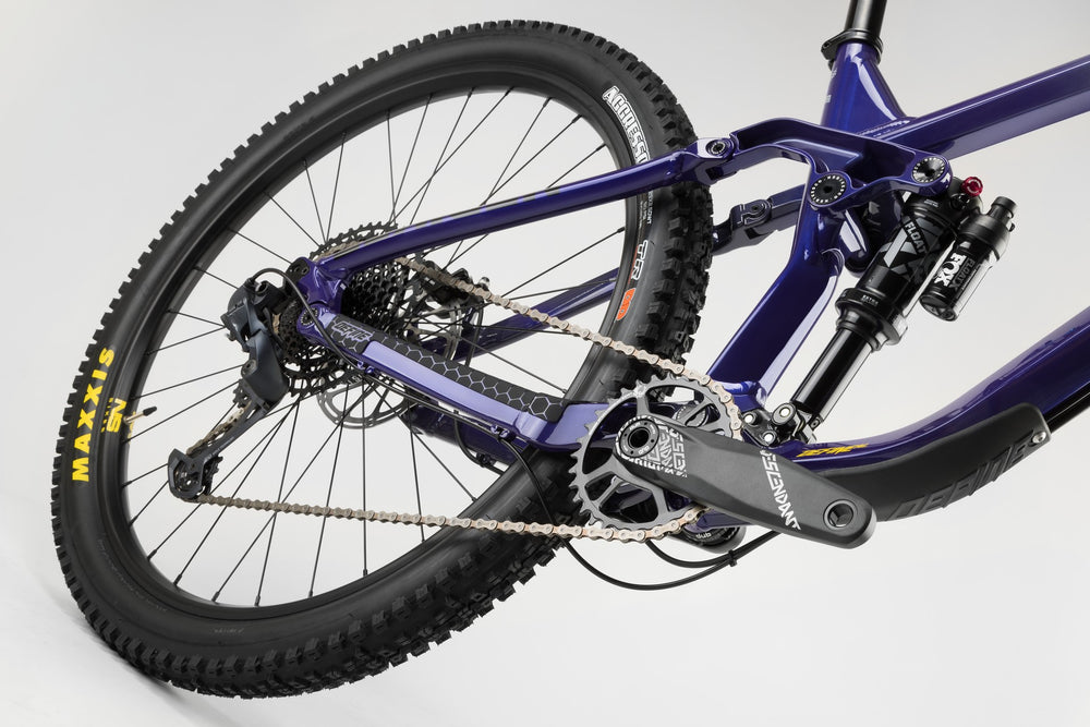 NS Bikes Define AL 155 1 Violet/Grey, rear suspension detail — view 5
