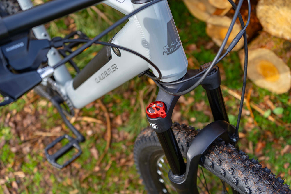 Claud Butler Ridge 1.0 Electric Mountain Bike, Medium Primer Grey — view 14
