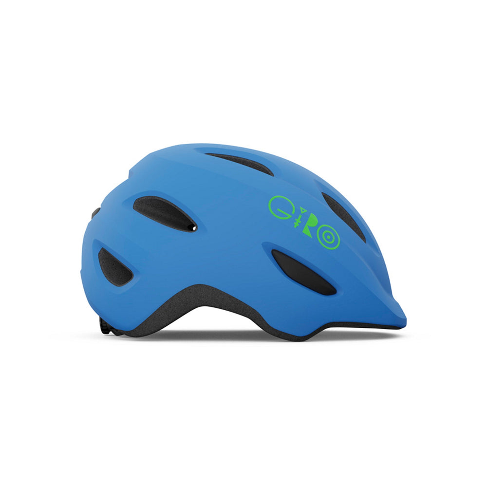 Giro Scamp kids cycle helmet XS - Matte Blue/Lime, rear view — view 2