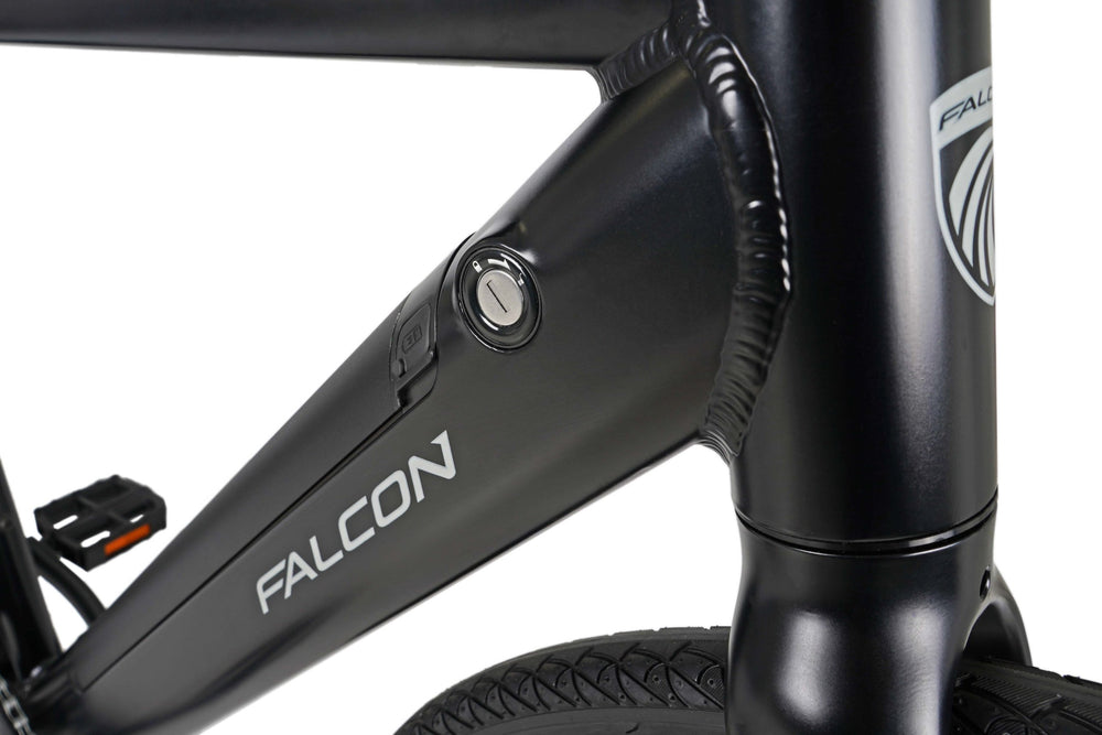 Falcon Zone Electric Hybrid Bike - integrated battery lock and down tube — view 15