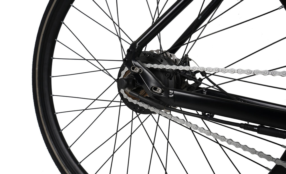 Falcon Zone Electric Hybrid Bike - single speed rear wheel and chain — view 18