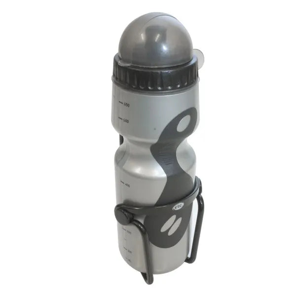 ETC Bottle & Cage Alloycolour Silver/Black, Size 650ML ETC Bottle & Cage Alloycolour Silver/Black, Size 650ML