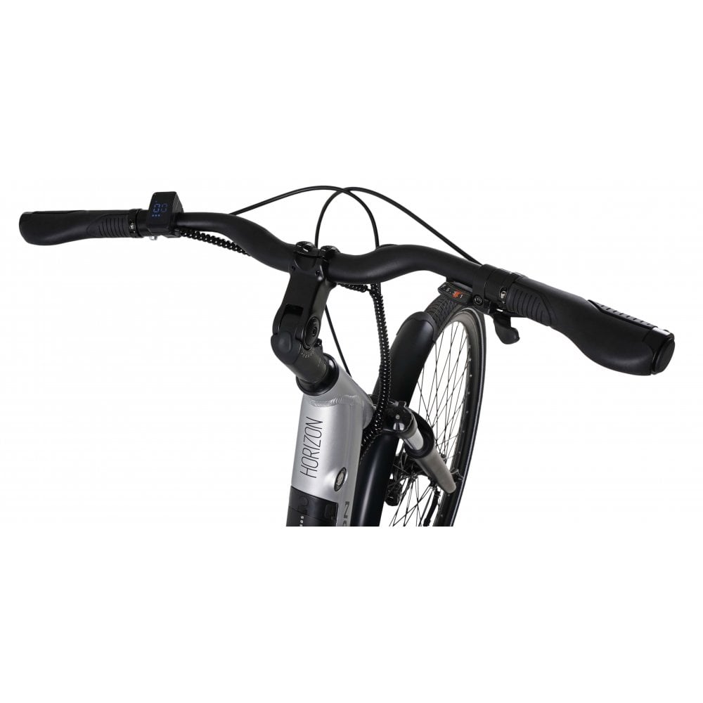 Falcon Horizon Low Step Electric Hybrid Bike, Silver, view 4 — view 4