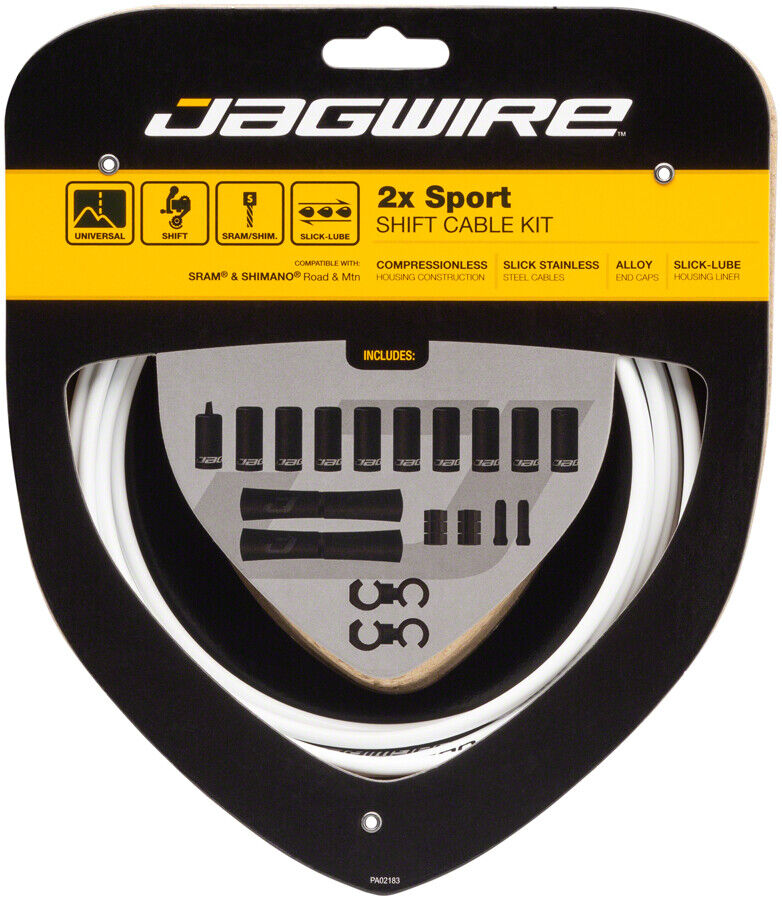 Jagwire 2x Sport Shift Cable Kit - White Jagwire 2x Sport Shift Cable Kit - White