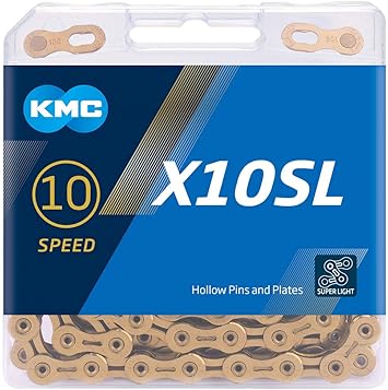 KMC X10SL 10 Speed Gold 1/2" x 11/128" Chain