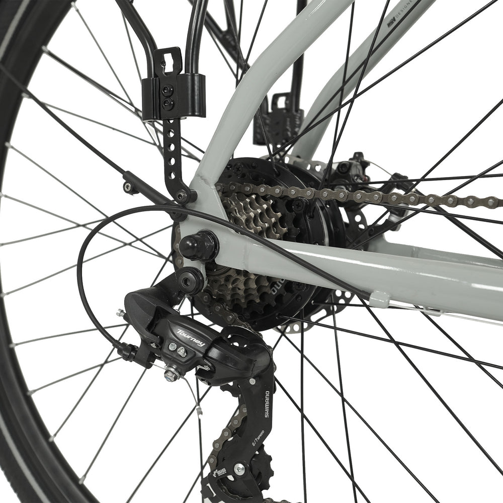 Falcon Liberty Cross Bar Electric Hybrid Bike - Shimano Tourney 7-speed rear derailleur — view 8