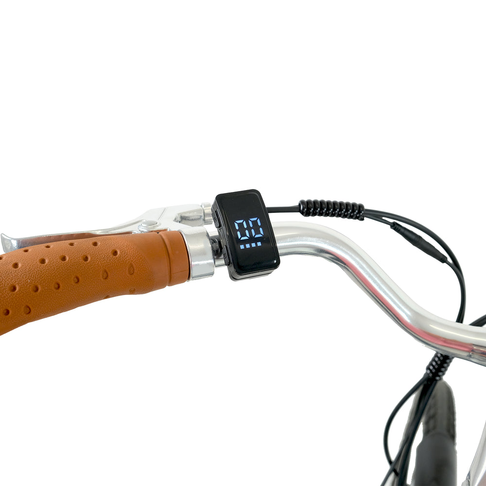 Falcon Heritage Electric Hybrid Bike - LED display and tan grips — view 11