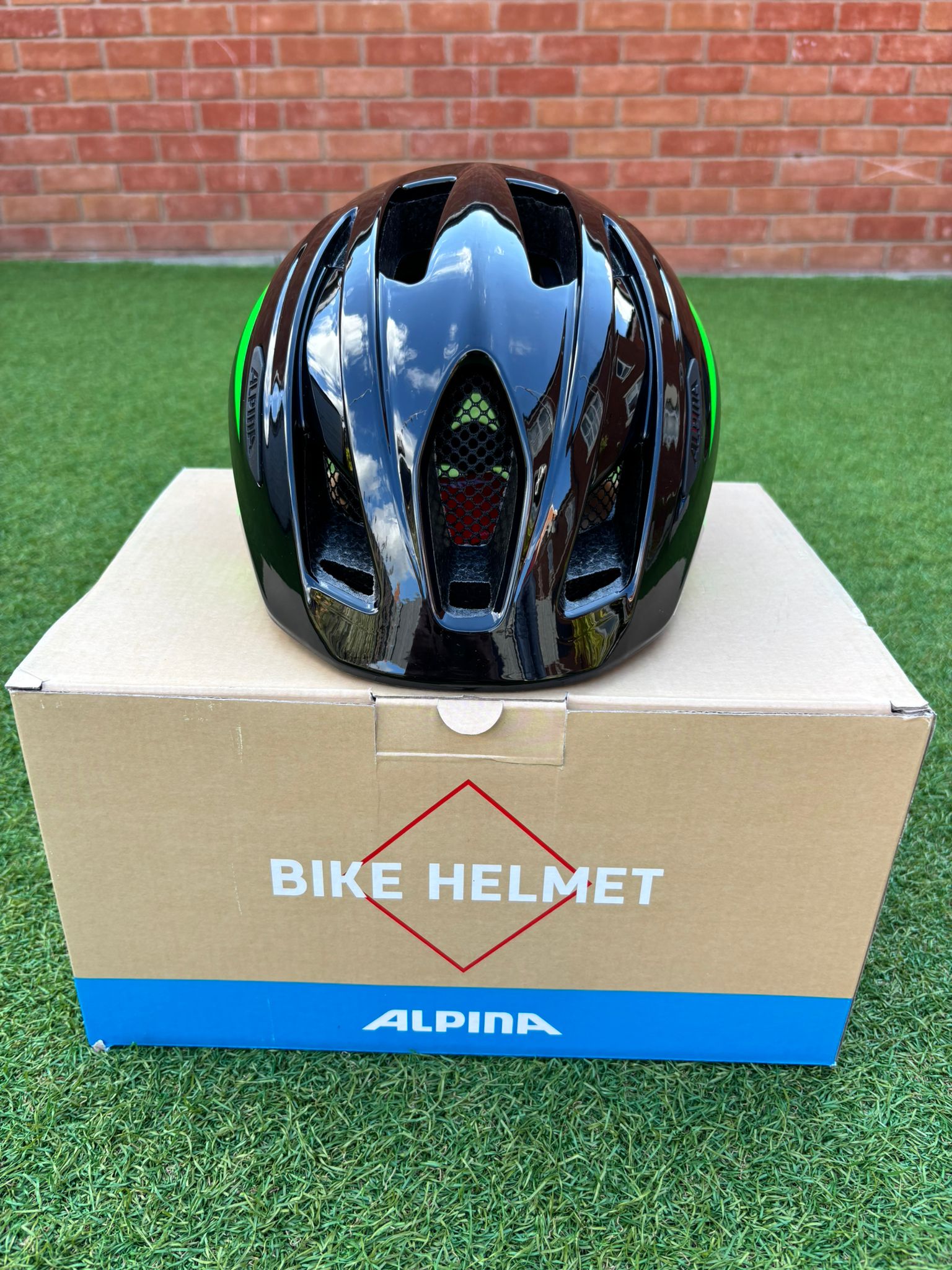 Alpina Pico Junior Helmet Black-Green Gloss 50cm - 55cm