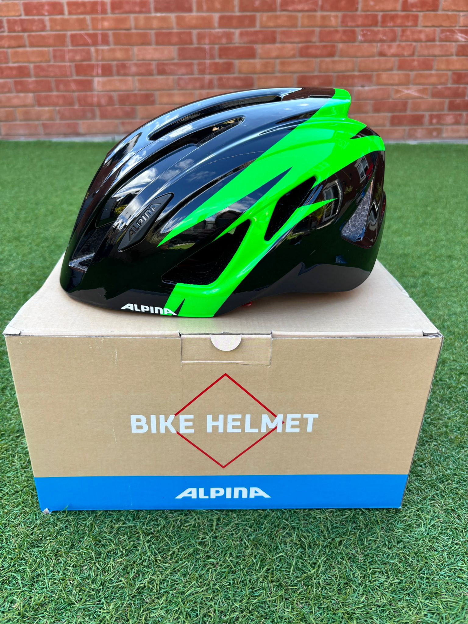 Alpina Pico Junior Helmet Black-Green Gloss 50cm - 55cm