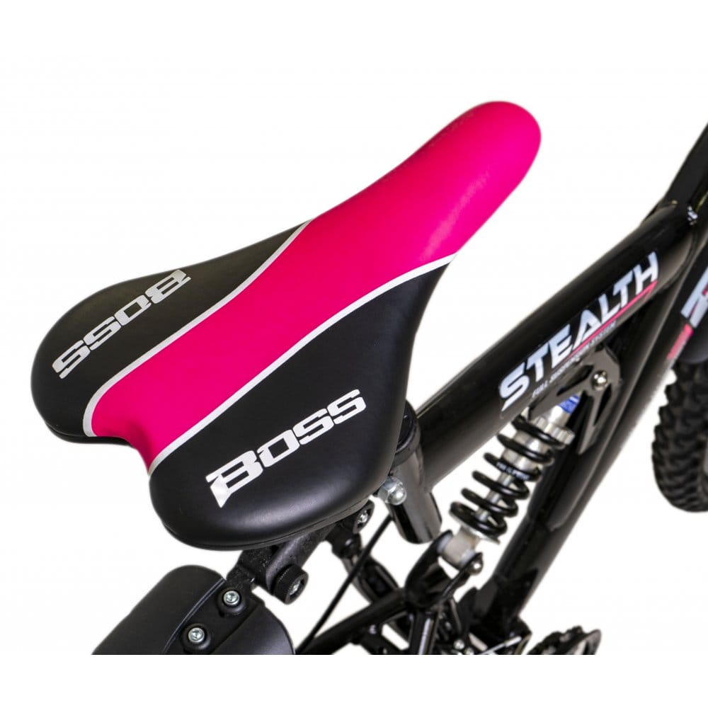 Boss Mountain Bikes Boss Stealth 26 Mountain Bike, Black/Pink
