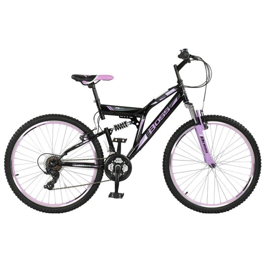 Boss Mountain Bikes Boss Venom Mountain Bike, 26" Black/Purple