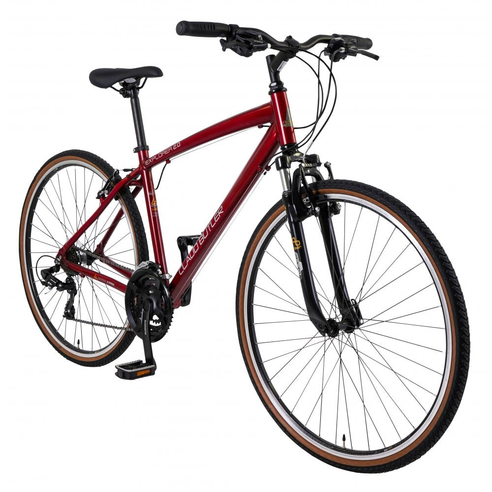 Claud butler explorer 2 0 hybrid bike 18 red perfect for everyone