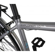 Claud Butler Explorer 1.0 EQ Hybrid Bike, Silver, view 3 — view 3