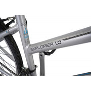 Claud Butler Explorer 1.0 Low Step Hybrid Bike, Silver, view 6 — view 6