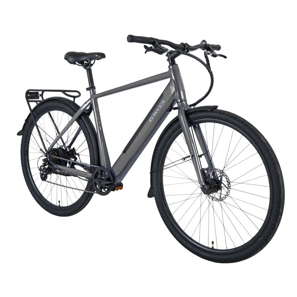 Dawes Scenic Crossbar Electric Hybrid Bike, Dark Metallic Grey, view 12 — view 2