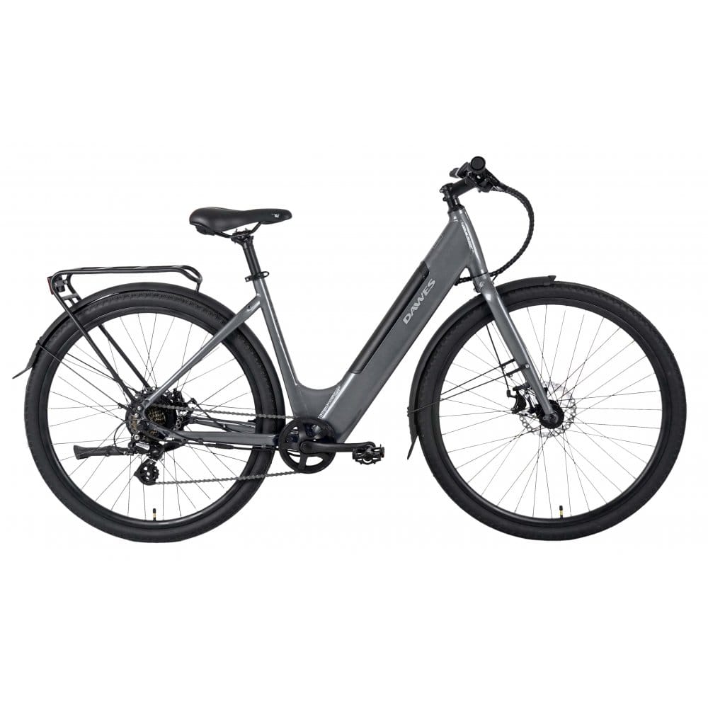 Dawes Electric Hybrid Bikes Dawes Scenic Low Step Electric Hybrid Bike, Dark Metallic Grey, Small (15")
