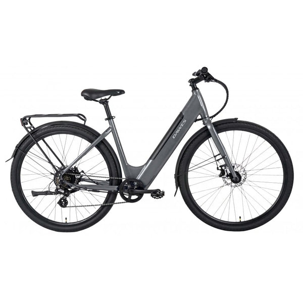 Dawes Electric Hybrid Bikes Dawes Scenic Low Step Electric Hybrid Bike, Dark Metallic Grey, Small (15")
