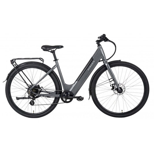 Dawes Electric Hybrid Bikes Dawes Scenic Low Step Electric Hybrid Bike, Dark Metallic Grey, Small (15")