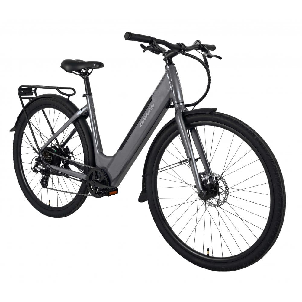 Dawes Electric Hybrid Bikes Dawes Scenic Low Step Electric Hybrid Bike, Dark Metallic Grey, Small (15")
