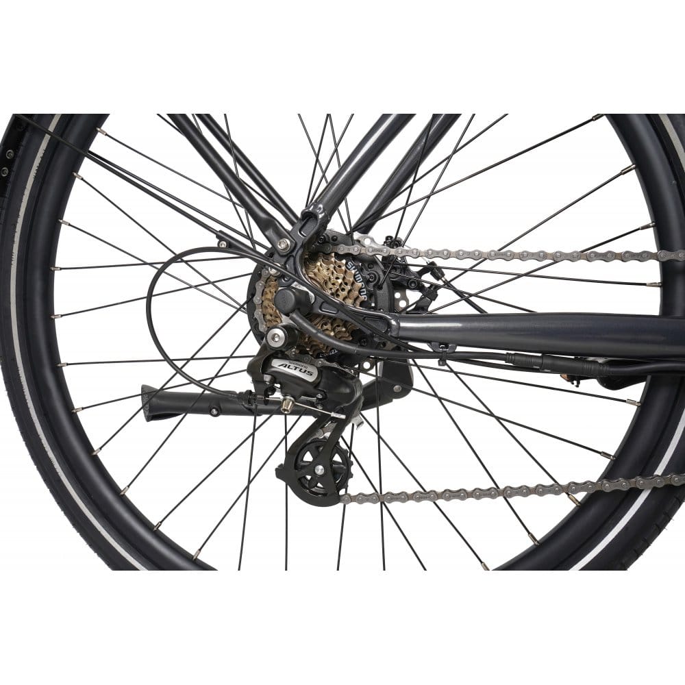 Dawes Electric Hybrid Bikes Dawes Scenic Low Step Electric Hybrid Bike, Dark Metallic Grey, Small (15")