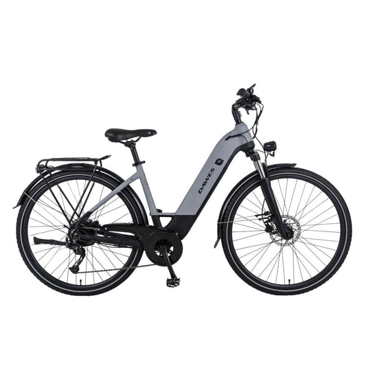 Dawes Electric Hybrid Bikes Dawes Spire 2.0 Cues Low Step Electric Hybrid Bike, Small Light Grey/Black
