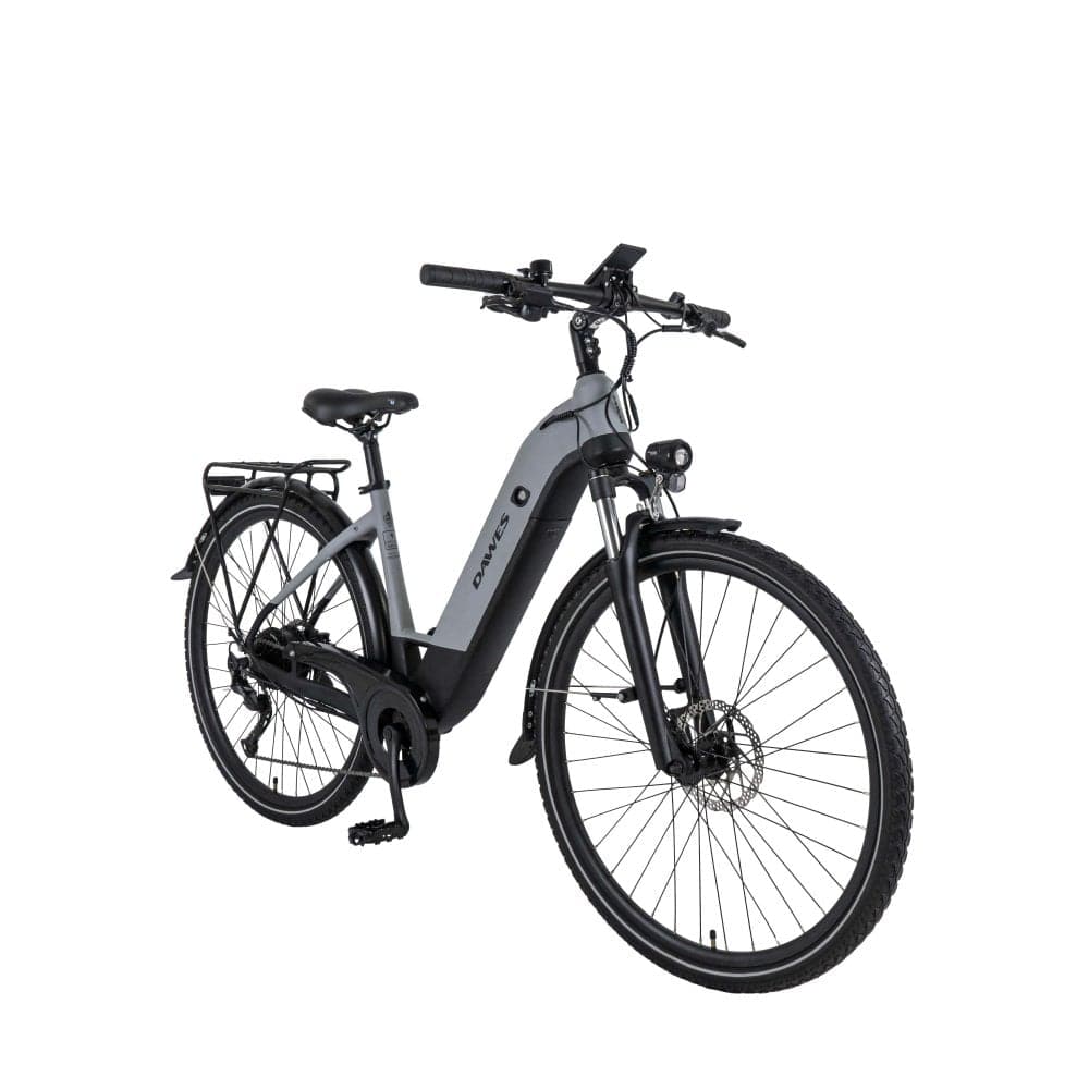 Dawes Electric Hybrid Bikes Dawes Spire 2.0 Cues Low Step Electric Hybrid Bike, Small Light Grey/Black