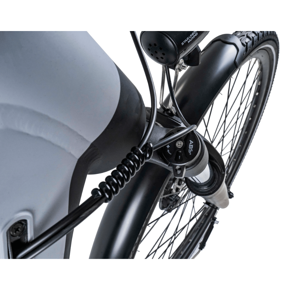 Dawes Electric Hybrid Bikes Dawes Spire 2.0 Cues Low Step Electric Hybrid Bike, Small Light Grey/Black