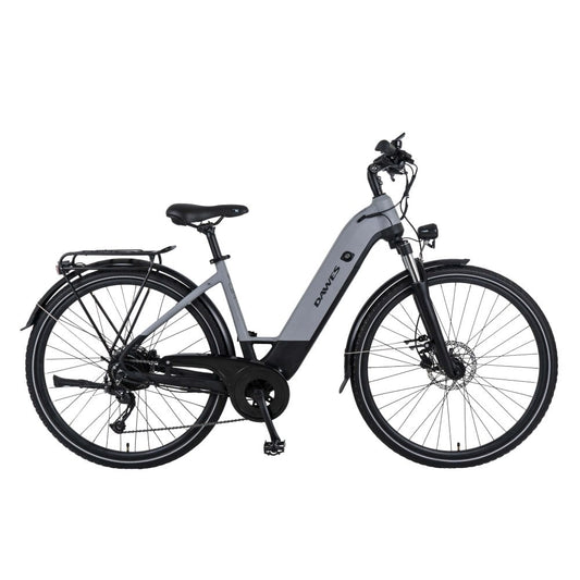 Dawes Spire Low Step 2.0 Electric Hybrid Bike, Small Light Grey/Black