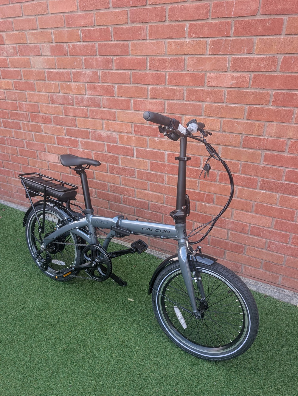Falcon Compact Folding Electric Bike, Gloss Grey - Ready to Ride — Was ...