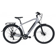 Falcon Horizon Cross Bar Electric Hybrid Bike, Silver — view 1