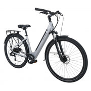 Falcon Horizon Low Step Electric Hybrid Bike, Silver, view 2 — view 2