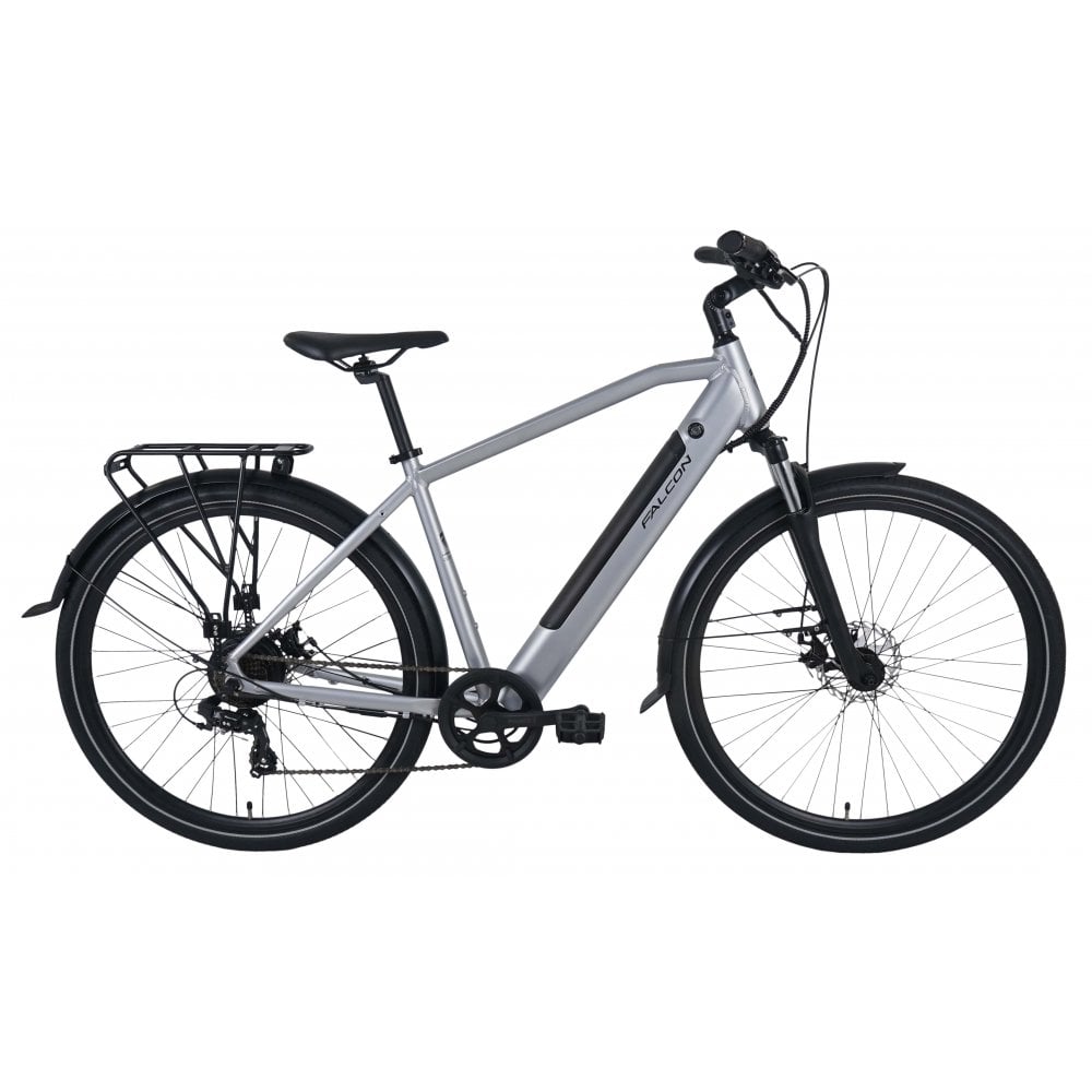 Falcon Horizon Cross Bar Electric Hybrid Bike, Silver