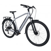 Falcon Horizon Cross Bar Electric Hybrid Bike, Silver, view 2 — view 2