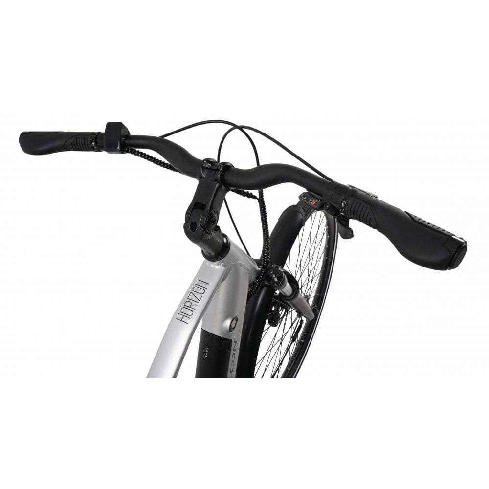 Falcon Horizon Cross Bar Electric Hybrid Bike, Silver, view 6 — view 6