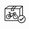 Boxed bike fully checked before dispatch icon