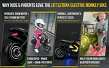 Littletrax Kids Electric Bikes E-Bike Littletrax 350W Kids Electric Bike – Ages 3 to 12+ ride on mini monkey bike - 3 speed, Bluetooth music, horn, lights, 36v