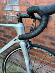 Ribble carbon road bike front end with Deda Zero stem, drop handlebars and Ultegra front brake — view 6
