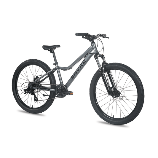 Shyre Bikes Bicycle Charcoal Black Shyre Eastie 24" Wheel Kids Mountain Bike