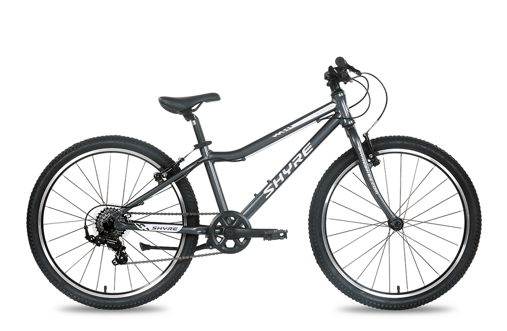 Shyre Hopton 24" Kids Hybrid Bike, Grey - angle — view 8