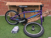 Squish 16" Purple, minor mark - this bike, side view with its box — view 2